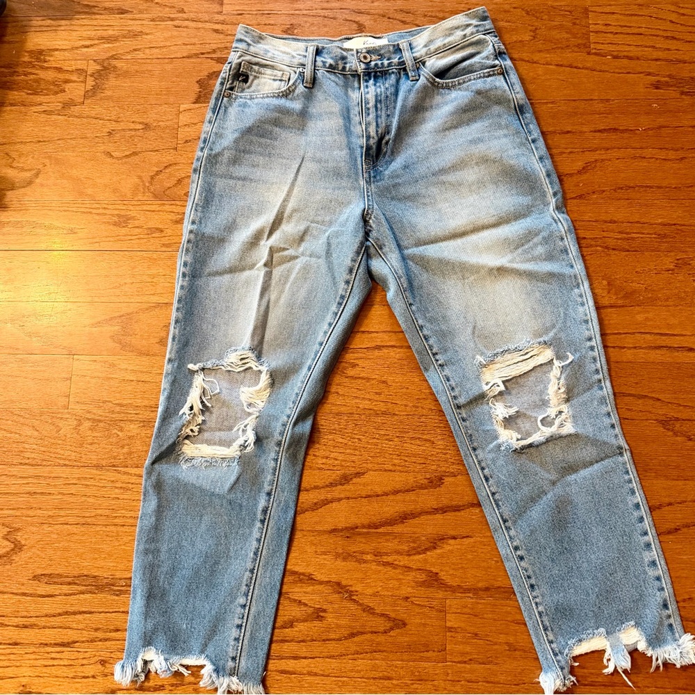 KanCan Light Blue Distressed Boyfriend Jeans